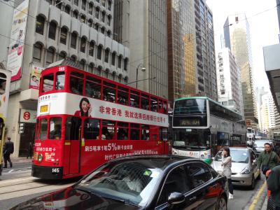 Ding Ding, die zweistöckige Tram auf Hongkong Island
